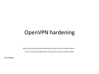 OpenVPN hardening