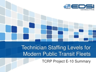 Technician Staffing Levels for Modern Public Transit Fleets