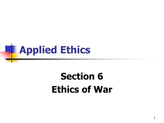 Applied Ethics