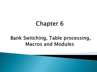 Chapter  6 Bank Switching, Table processing, Macros and Modules