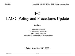 EC  LMSC Policy and Procedures Update