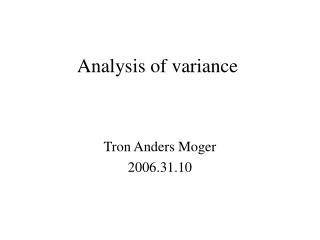 Analysis of variance 