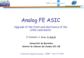 Calorimeter upgrade meeting – CERN – June 22 th  2010