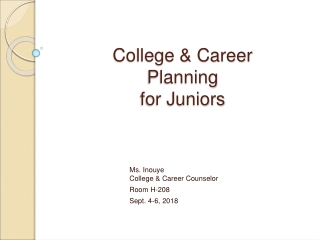 College &amp; Career Planning  for Juniors