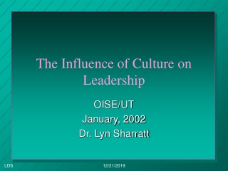 The Influence of Culture on Leadership