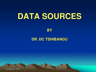 DATA SOURCES BY DR. DC TSHIBANGU