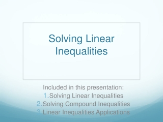 Solving Linear Inequalities