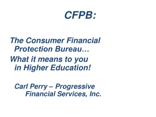 CFPB: