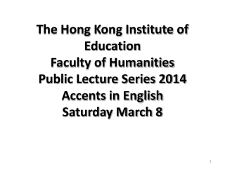 Public Lecture Series 2014