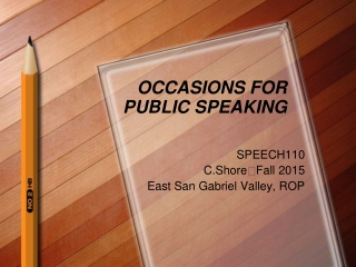 OCCASIONS  FOR PUBLIC SPEAKING