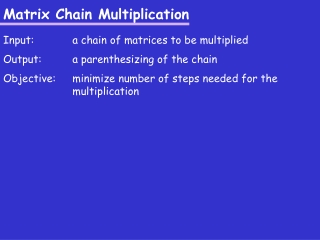 Matrix Chain Multiplication