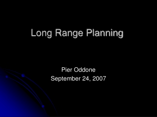 Long Range Planning
