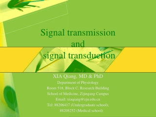 Signal transmission  and  signal transduction