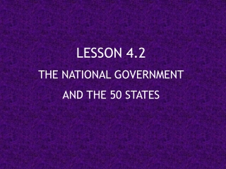 LESSON 4.2 THE NATIONAL GOVERNMENT AND THE 50 STATES