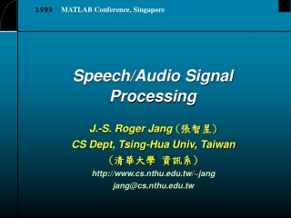 Speech/Audio Signal Processing