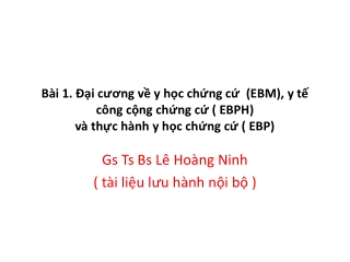 Gs Ts Bs Lê Hoàng Ninh  ( tài liệu lưu hành nội bộ )