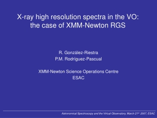 X-ray high resolution spectra in the VO: the case of XMM-Newton RGS