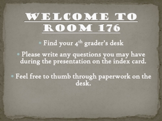 Welcome to Room 176