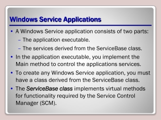 Windows Service Applications