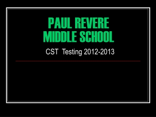 PAUL REVERE  MIDDLE SCHOOL CST  Testing 2012-2013