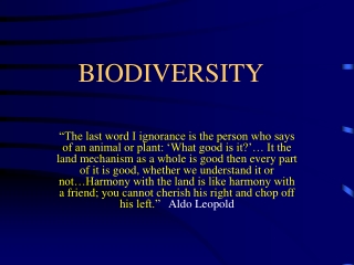 BIODIVERSITY