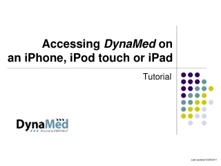 Accessing  DynaMed  on  an  iPhone , iPod touch or  iPad