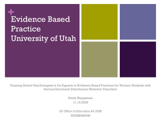 Evidence Based Practice University of Utah