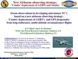 Ocean observations in developing and mature TC’s  based on a new airborne observing strategy: