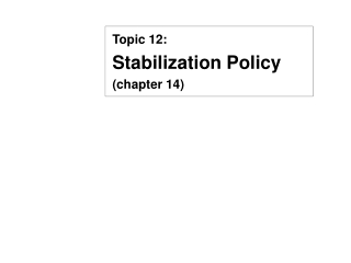 Topic 12: Stabilization Policy (chapter 14)