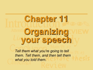 Chapter 11 Organizing  your speech