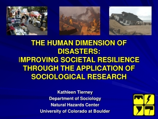 Kathleen Tierney Department of Sociology  Natural Hazards Center University of Colorado at Boulder