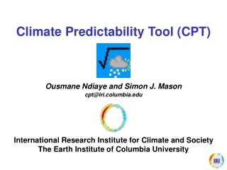 Climate Predictability Tool (CPT)