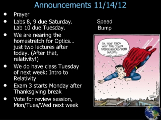 Announcements 11/14/12