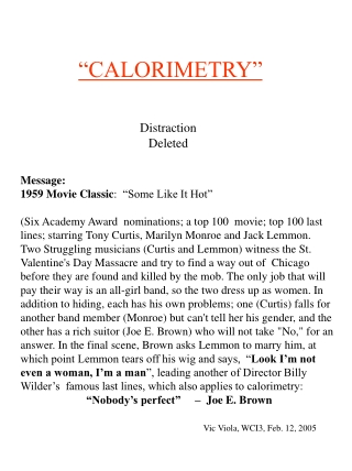 “CALORIMETRY”