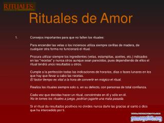 Rituales de Amor