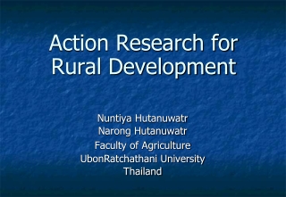 Action Research for  Rural Development