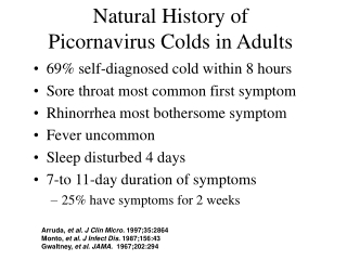 Natural History of  Picornavirus Colds in Adults