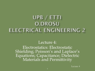 UPB / ETTI O.DROSU Electrical Engineering 2