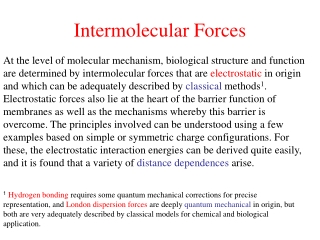 Intermolecular Forces