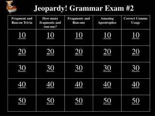 Jeopardy! Grammar Exam #2