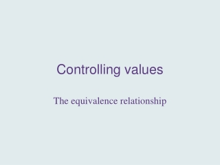 Controlling values