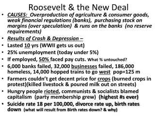 Roosevelt &amp; the New Deal