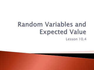 Random Variables and Expected Value