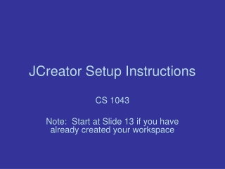 JCreator Setup Instructions