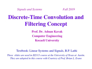 Discrete-Time Convolution and Filtering Concept