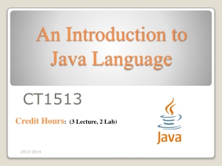 An Introduction to Java Language