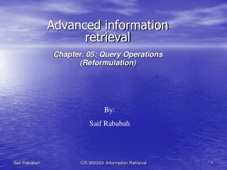 Advanced information retrieval