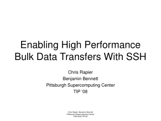 Enabling High Performance Bulk Data Transfers With SSH