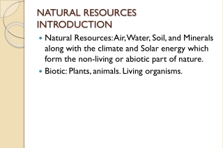 NATURAL RESOURCES INTRODUCTION