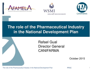 The  role of  the  Pharmaceutical  Industry in  the National Development  Plan